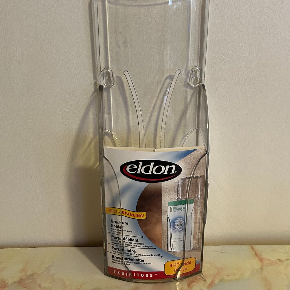 Eldon Clear Acrylic Brochure Holder, SELF ADVANCING, 4-1/2" Wide